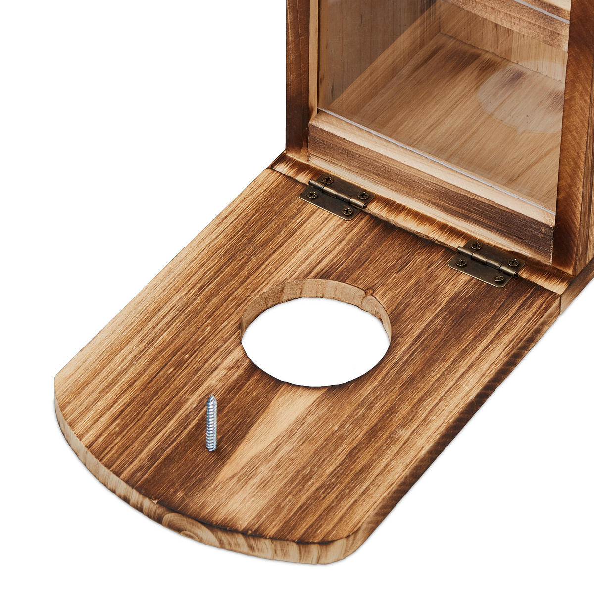 EICHHÖRNCHENFUTTERHAUS - Hellbraun, Holz/Kunststoff (17/28/28.5cm) - Relaxdays