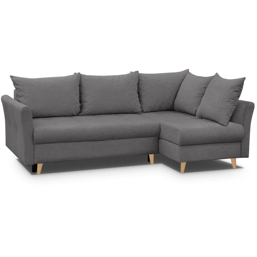 Beautysofa Eckschlafsofa Dunkelgrau 233x148 cm