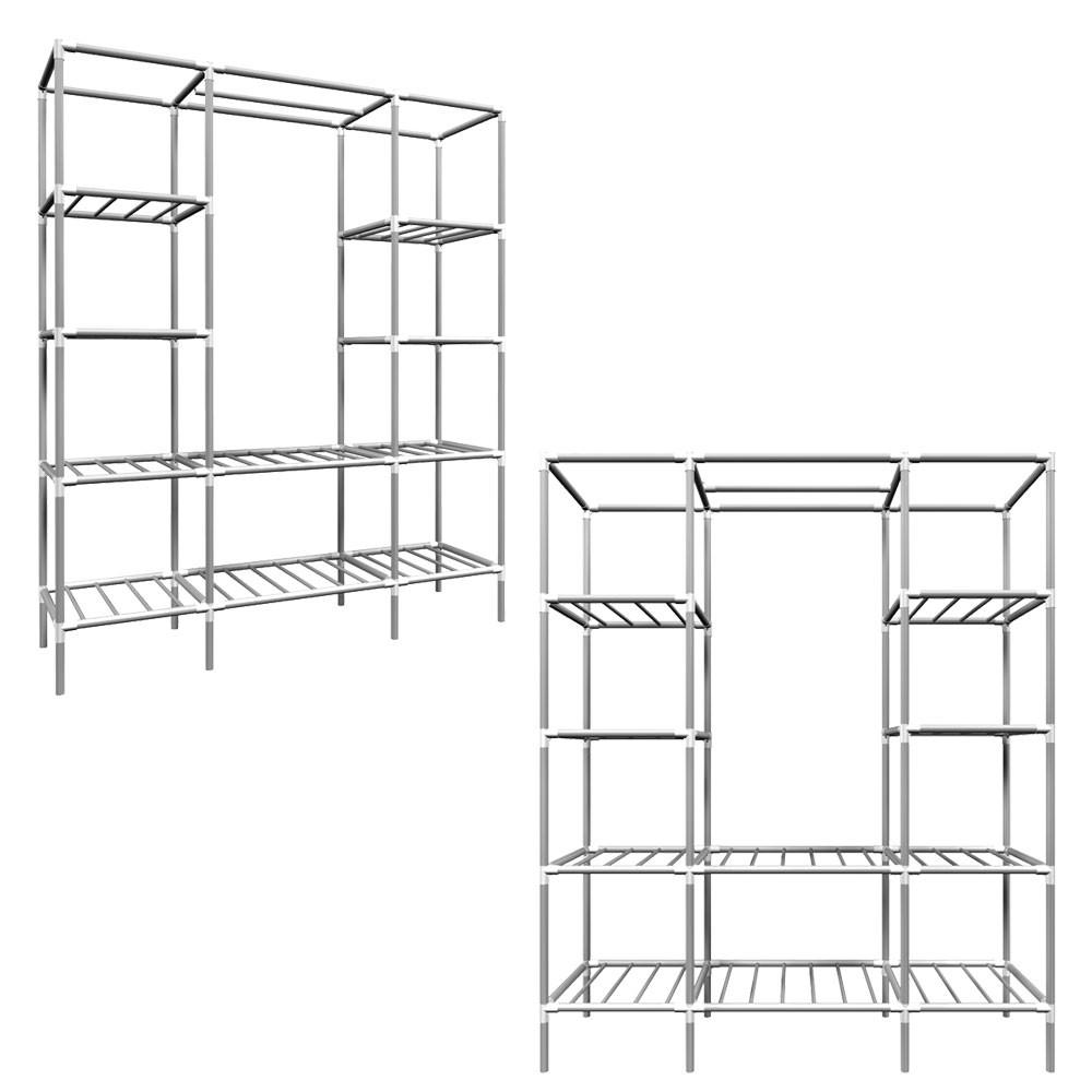 XXL-METALL-KLEIDERSCHRANK 178x148x44,5 cm - Silberfarben, Metall (44.5/178/148cm) - eyepower