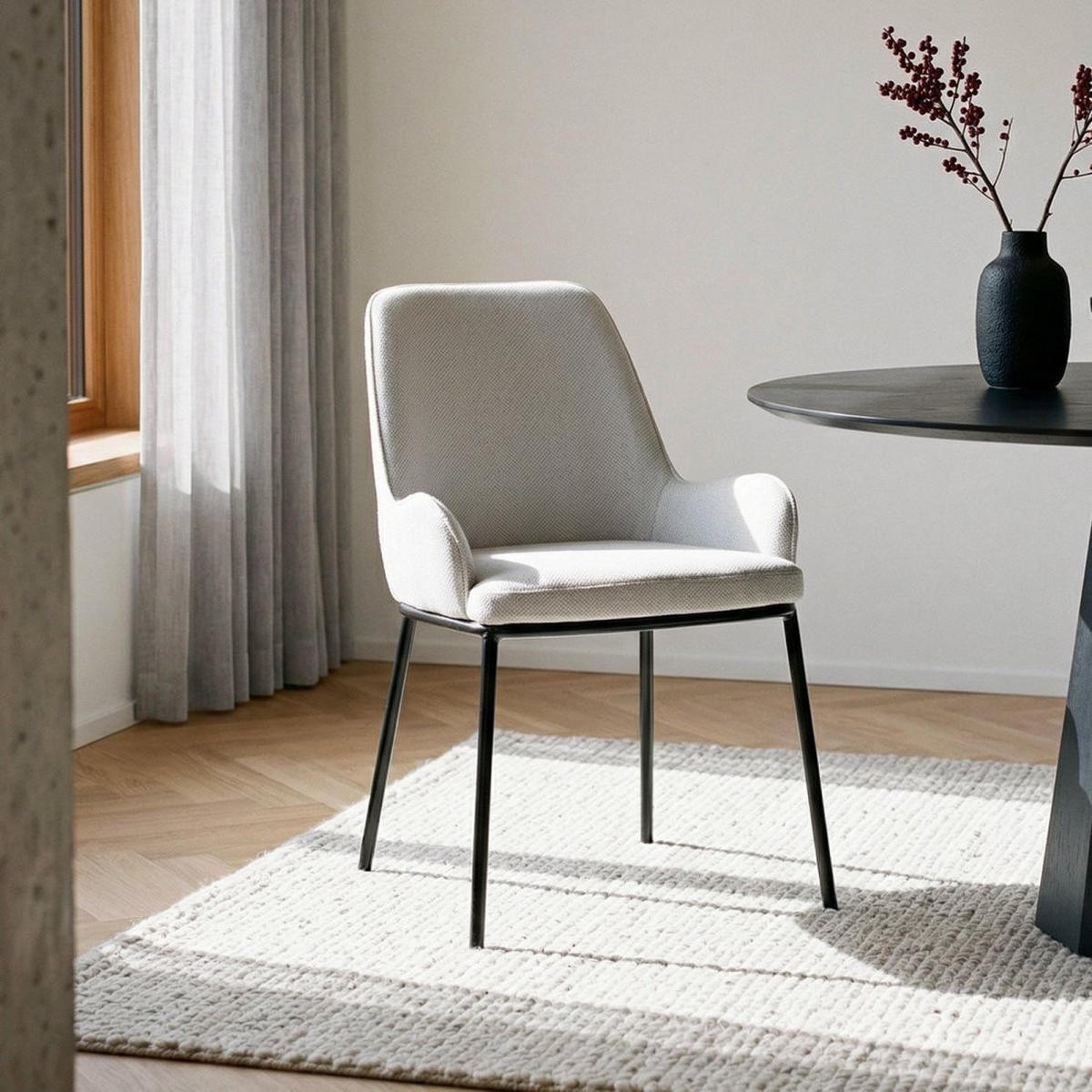 ESSZIMMERSTUHL Dama Grau 55 cm x 84 cm 2er-Set - Grau, Textil (55/84/62cm) - Klast Home