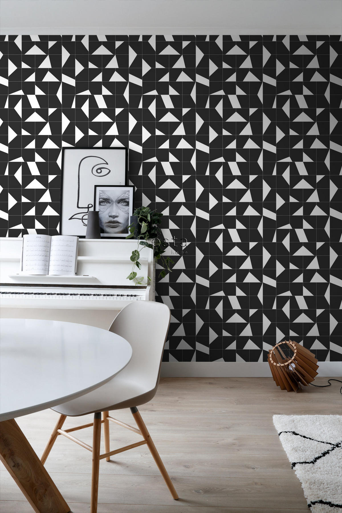 TAPETE Fliesenmuster 53 cm x 10.05 m - Schwarz, Papier (53/1000cm) - ESTAhome