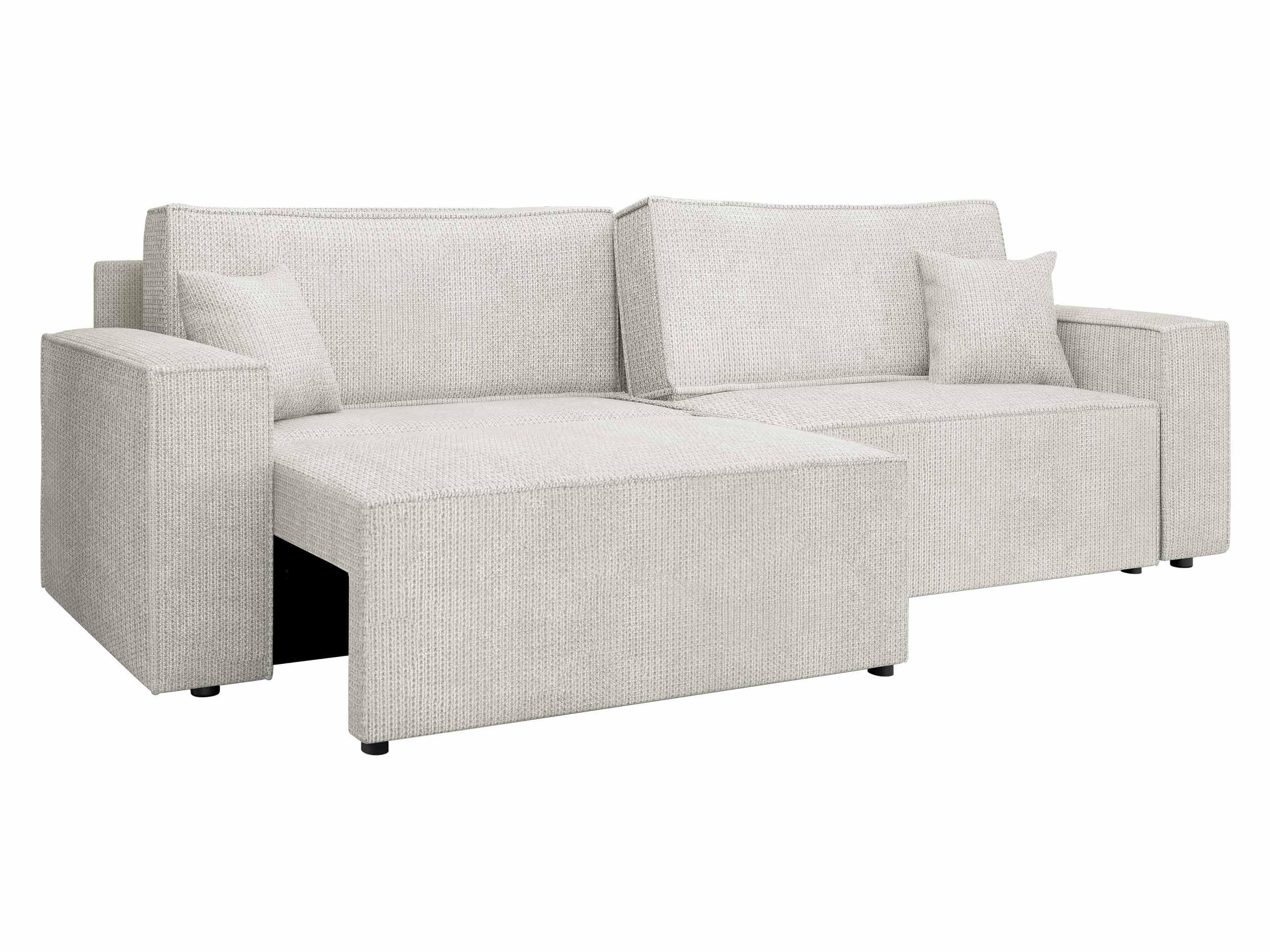 SCHLAFSOFA Karl mit L-Funktion - Creme/Schwarz, Holz/Kunststoff (245/82/139cm) - MIRJAN24