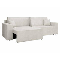 SCHLAFSOFA Karl mit L-Funktion - Creme/Schwarz, Holz/Kunststoff (245/82/139cm) - MIRJAN24