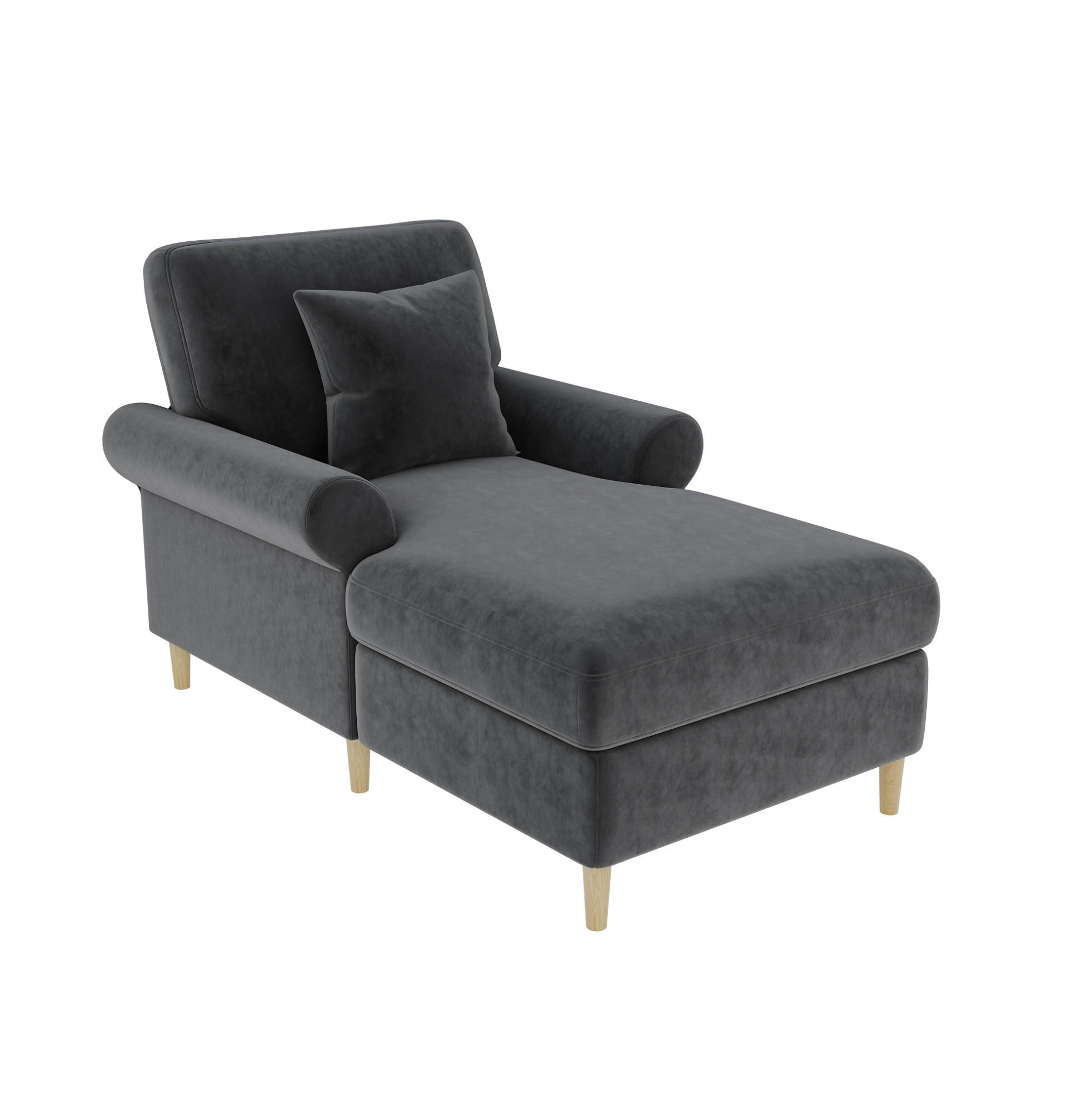 RELAXSESSEL 133/87/90 cm grau aus Samt mit Liegefunktion - Grau, Textil (87/90/133cm) - OKWISH