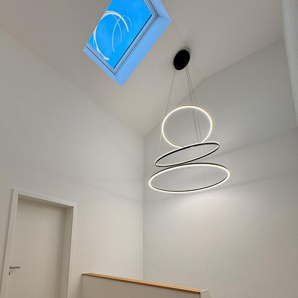 LED-HÄNGELAMPE 3er Ring Aluminium Ø 120 | 100 | 80cm - Alufarben, Metall (1.3/120/3.3cm) - s.luce