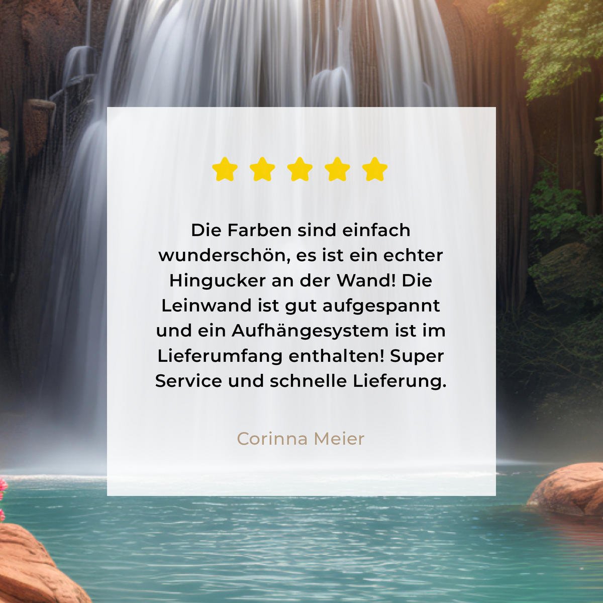 LEINWANDBILD Wasserfall - Natur - Pflanzen - Dschungel - Wasser Groß 140x90 cm - Grün, Textil (140/90cm) - MuchoWow