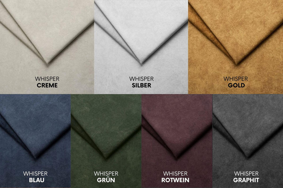 SOFA CHESTERFIELD Elegant Klassisch Schick Stoff Whisper Velours Silber - Silberfarben, Holz/Textil (202/77/90cm) - Kaiser Möbel