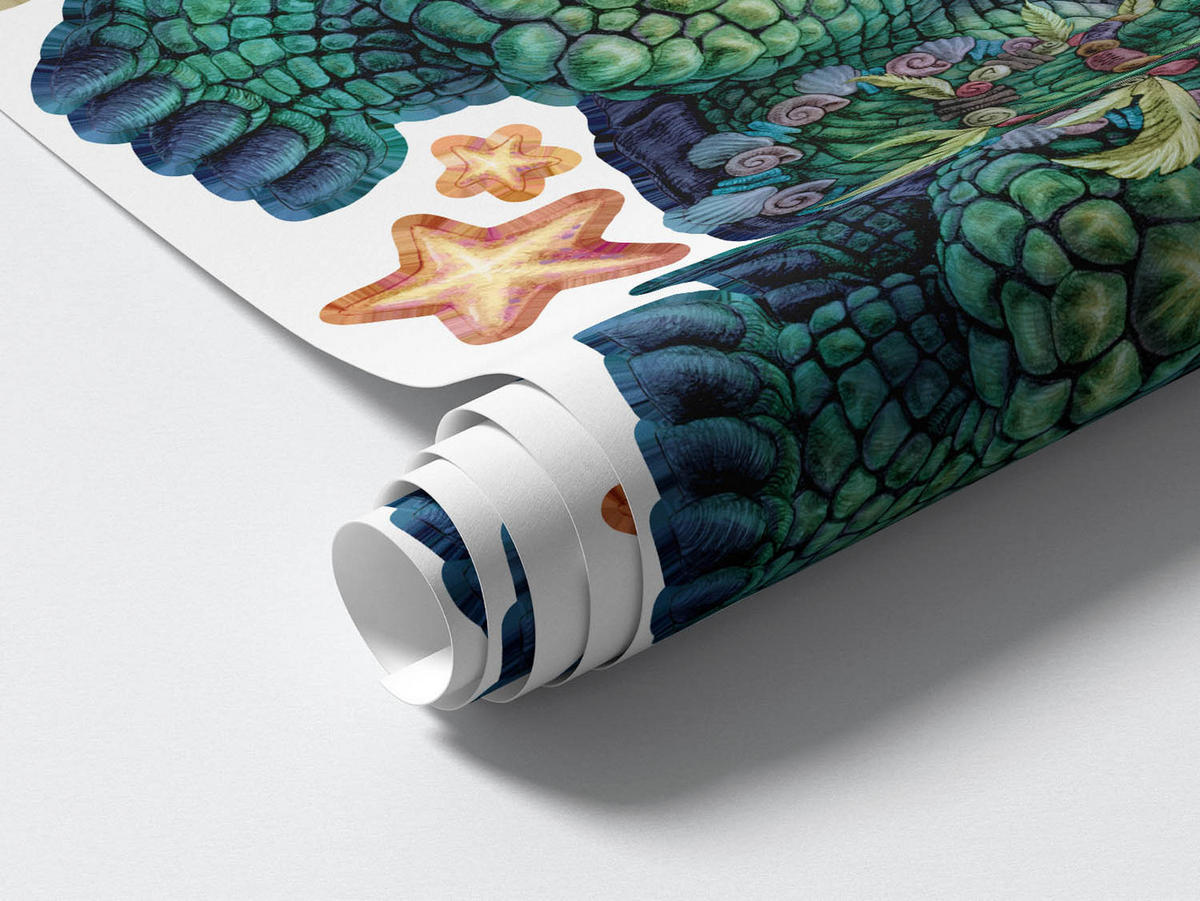 WANDAUFKLEBER 130x168cm - Märchentiere - Multicolor, Kunststoff (130/168/0.1cm) - Wallfluent