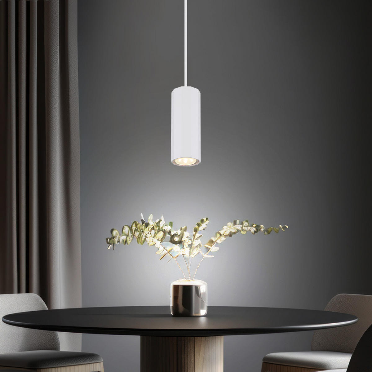 HÄNGELEUCHTE Metall Weiß - Weiß, Metall (10/10/120cm) - Globo Lighting