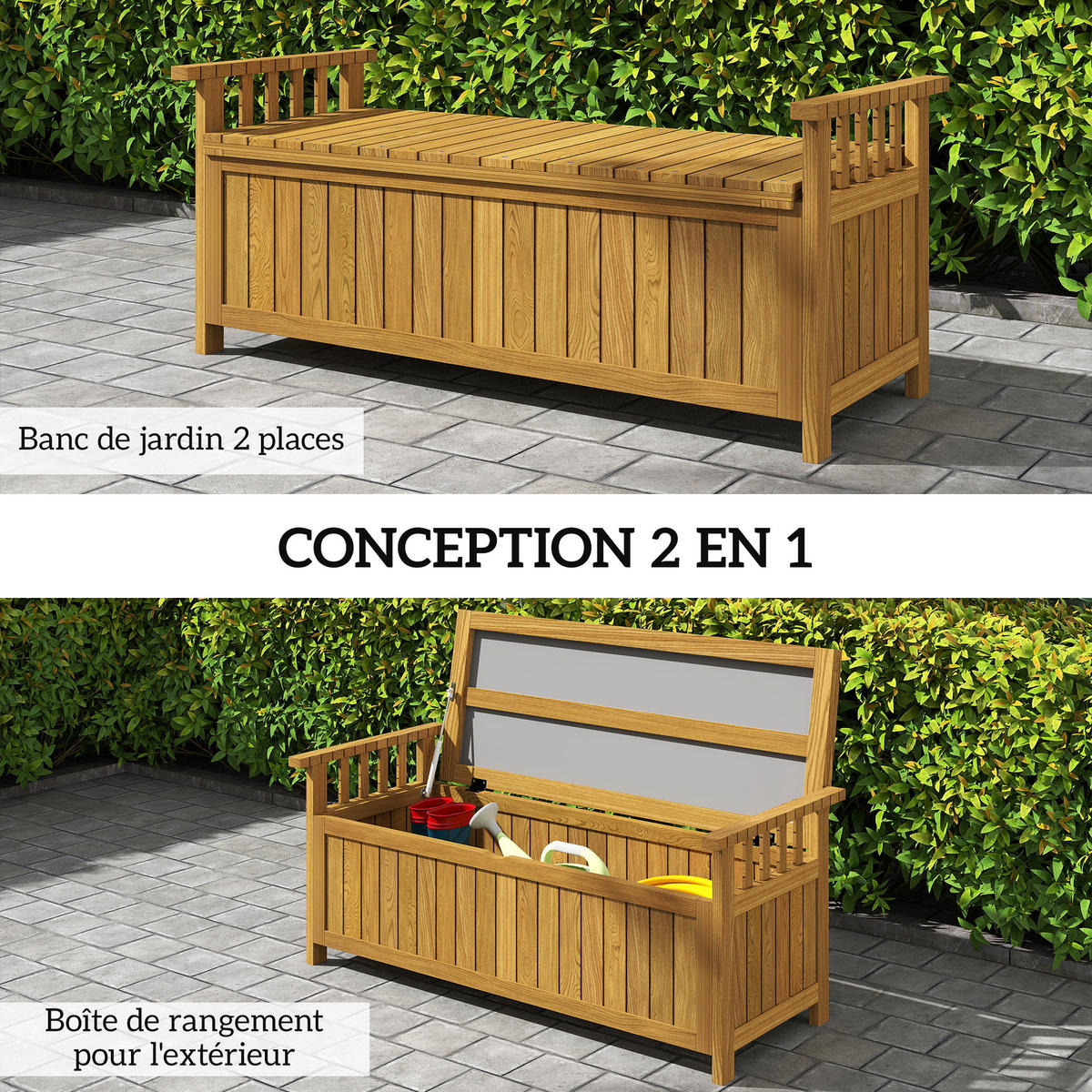 GARTENBANK DE-17775 Braun - Braun, Holz (128.5/53.5/52cm) - ComfortXL