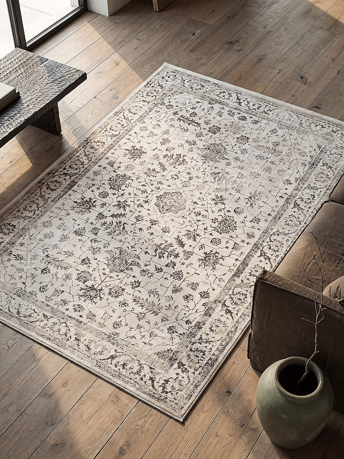 KURZFLORTEPPICH Orientalisch KAVALA Polyester Creme 160 x 230 cm - Beige, Textil (160/230cm) - KADIMA DESIGN