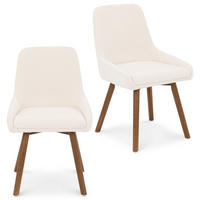 ESSZIMMERSTÜHLE PIPPA 2er-Set cremeweiß - Creme, Textil (82/42/58cm) - IDIMEX