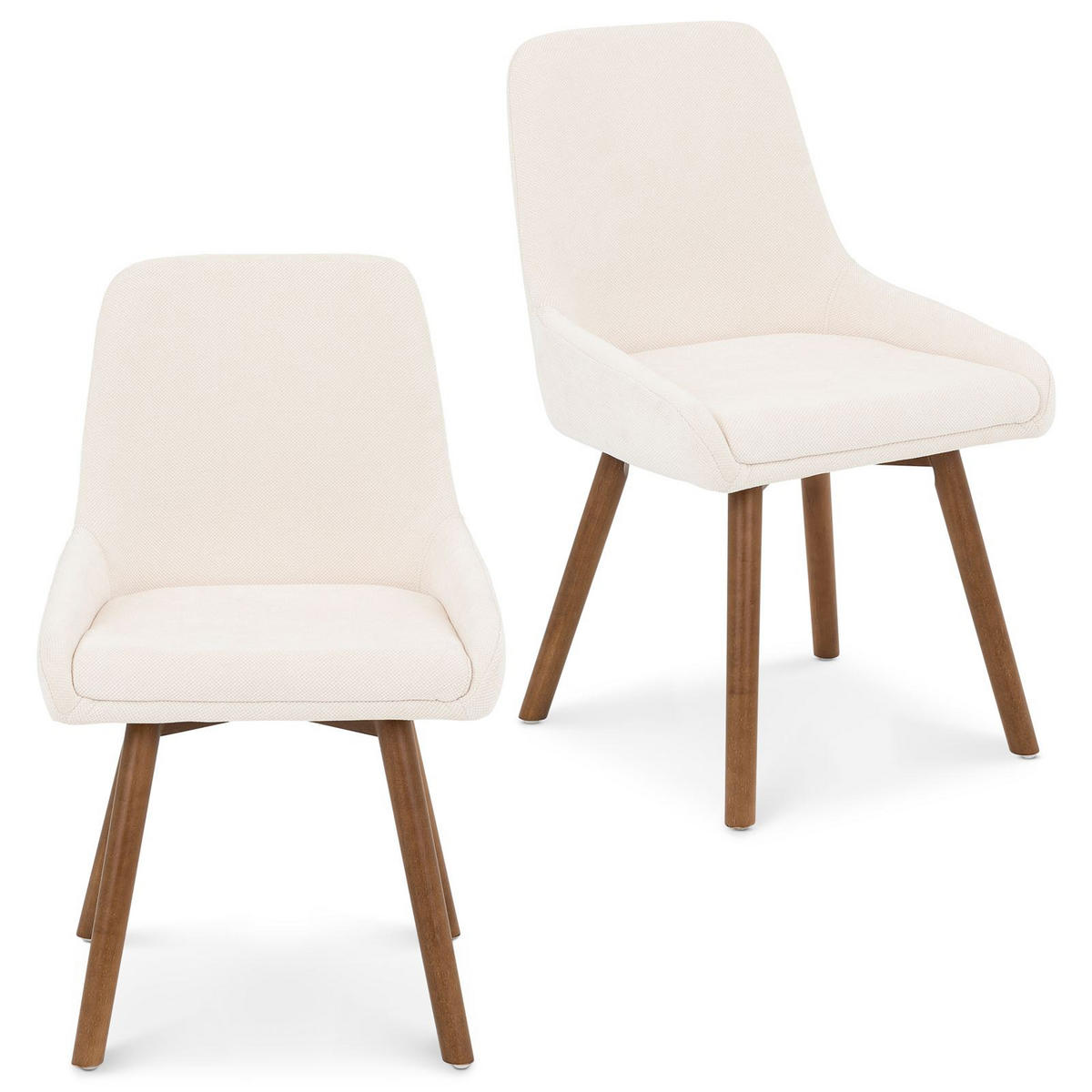 ESSZIMMERSTÜHLE PIPPA 2er-Set cremeweiß - Creme, Textil (82/42/58cm) - IDIMEX