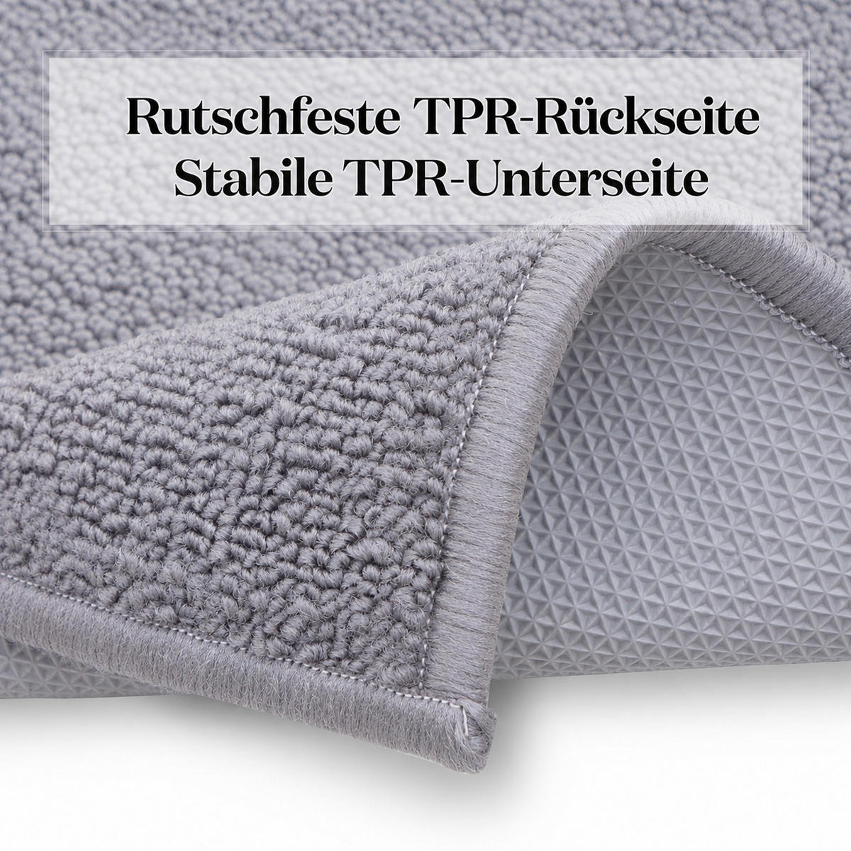 KÜCHENLÄUFER 80/100 cm rutschfest mit TPR‑Unterseite, saugfähiger Teppichläufer für Küche Flur Bad, strapazierfähig waschbar - Hellgrau, Textil (80/100cm) - Joyfair