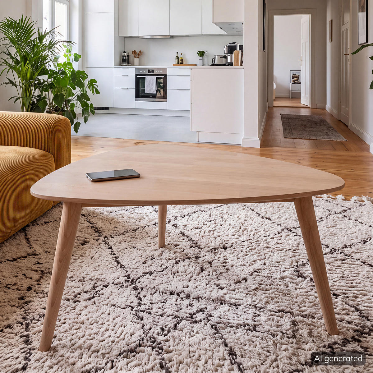 COUCHTISCH - Massivholz - Buchefarben, Holz/Buchenholz (60/90/43cm) - home24