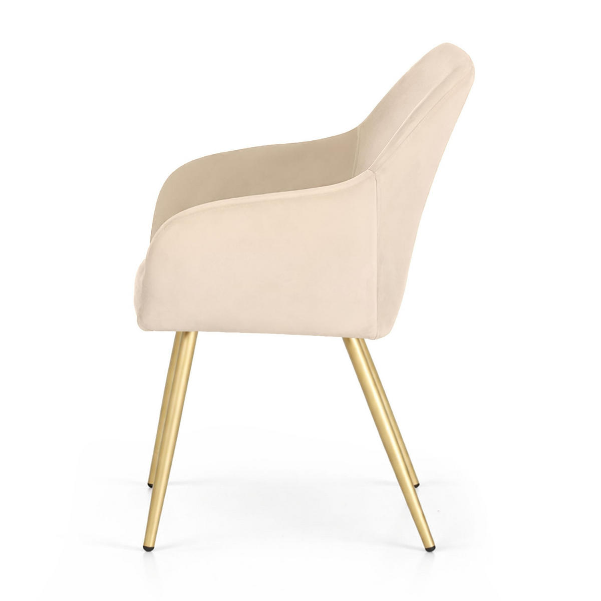 ČALÚNENÁ STOLIČKA, sada 4 ks, kovové nohy béžové, zlaté 54,5/83/58 - béžová, textil (55/83/51cm) - RAUMHIRSCH FURNITURE
