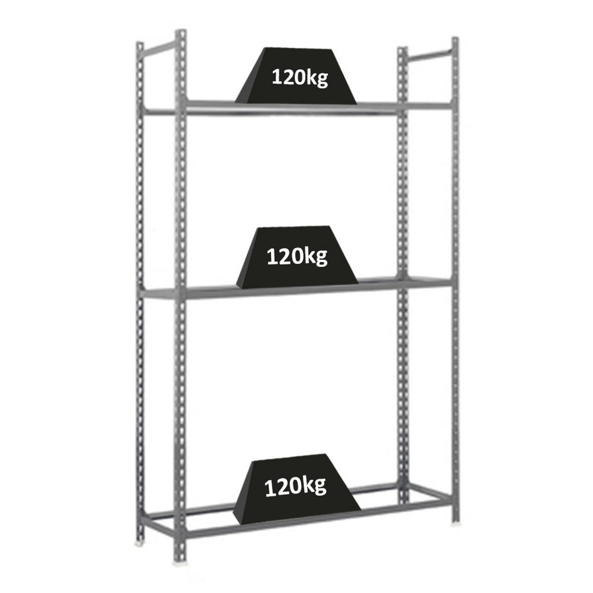 REIFENREGAL Metal Shark NO.1 HxBxT 200 x 100 x 40 cm 3 Ebenen 12 Reifen Grau - Grau, Metall (100/200/40cm) - PROREGAL