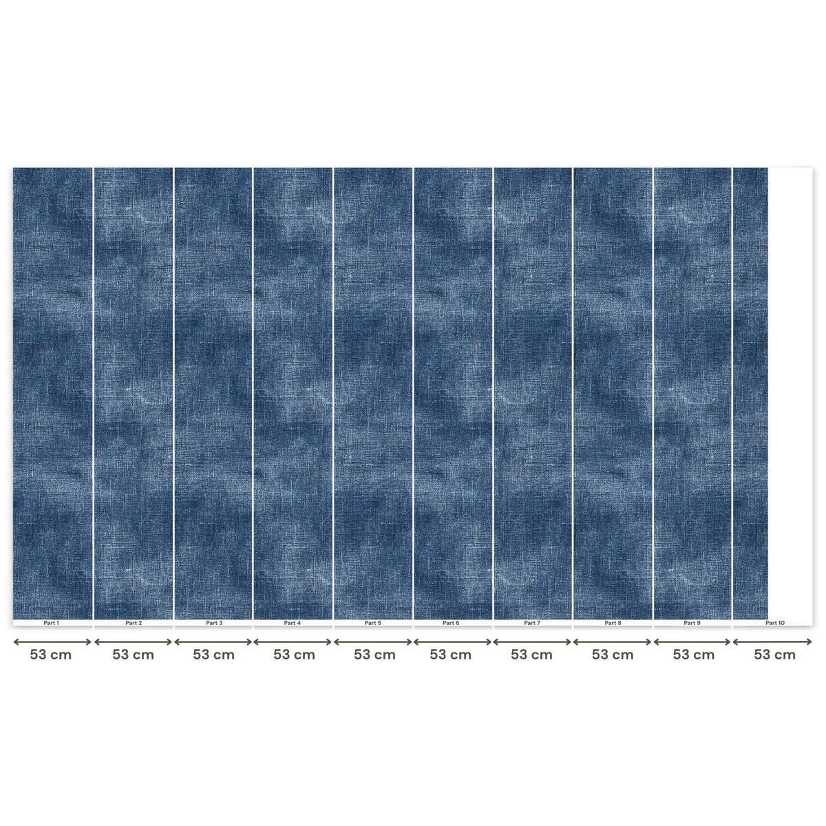 TAPETE - Leinen - Textur - Muster - Denim - Rustikal - 500x300 cm - Blau, Papier (500/300cm) - OnlyWow
