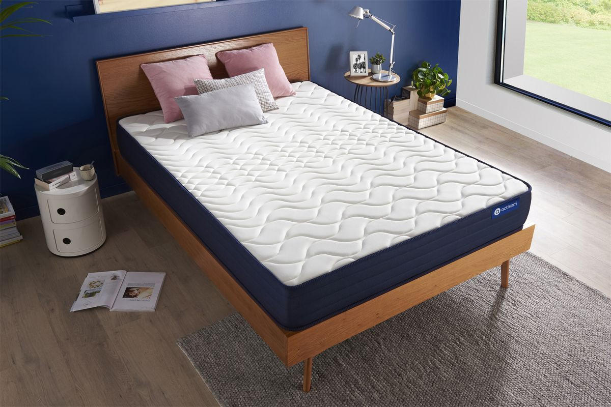 MATRATZE Actiflex life Taschenfederkern und Memory-Schaum 200 x 200 cm h4 - Weiß, Textil (200/200cm) - ACTISOM