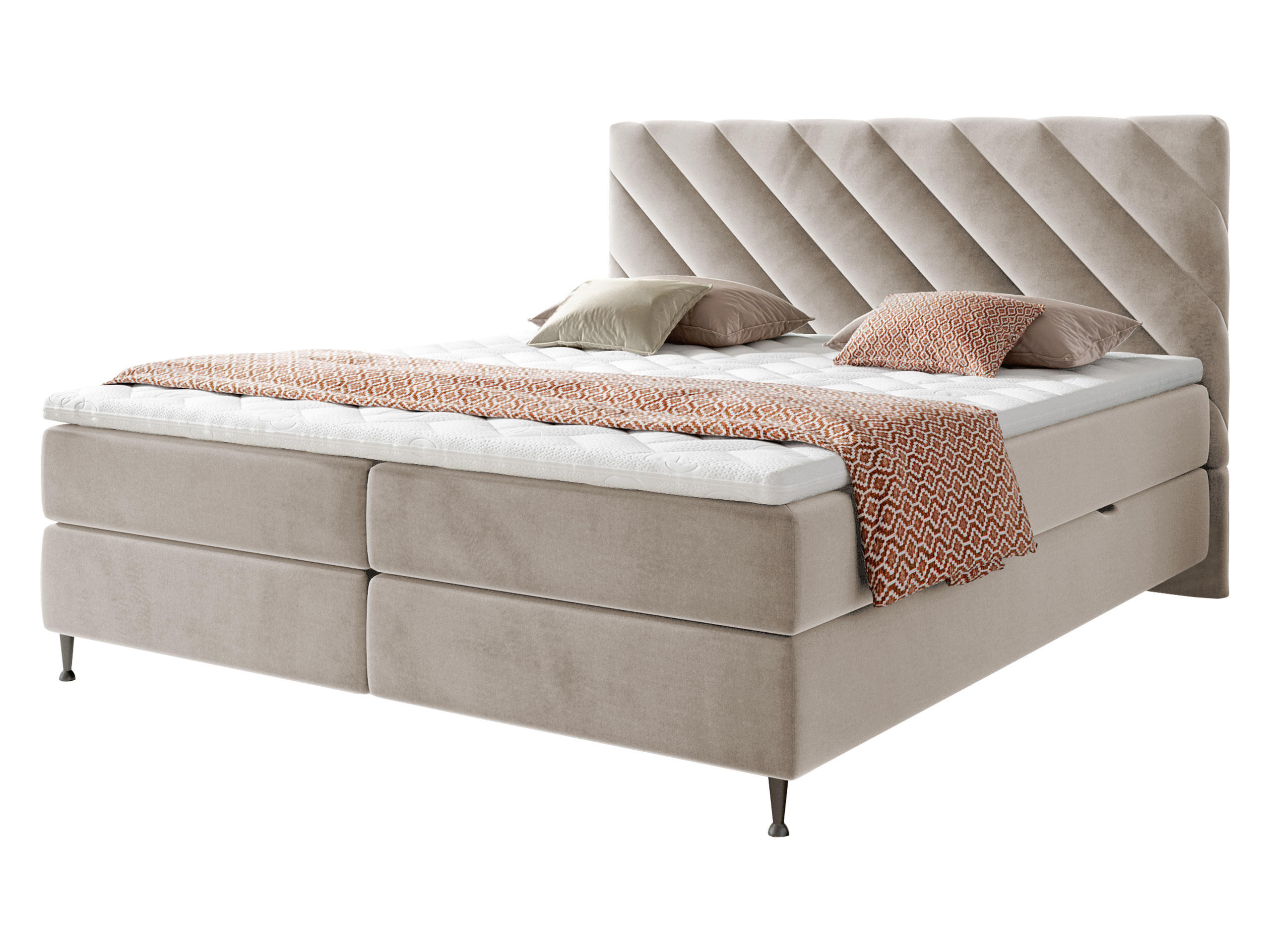 BOXBETT Enzo - Beige/Schwarz, Holz/Textil (140/200cm) - MIRJAN24