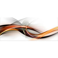 GLASBILD 125x50 cm abstrakt orange schwarz - Orange, Glas (125/50cm) - artissimo