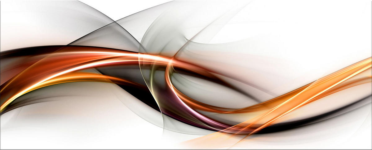 GLASBILD 125x50 cm abstrakt orange schwarz - Orange, Glas (125/50cm) - artissimo