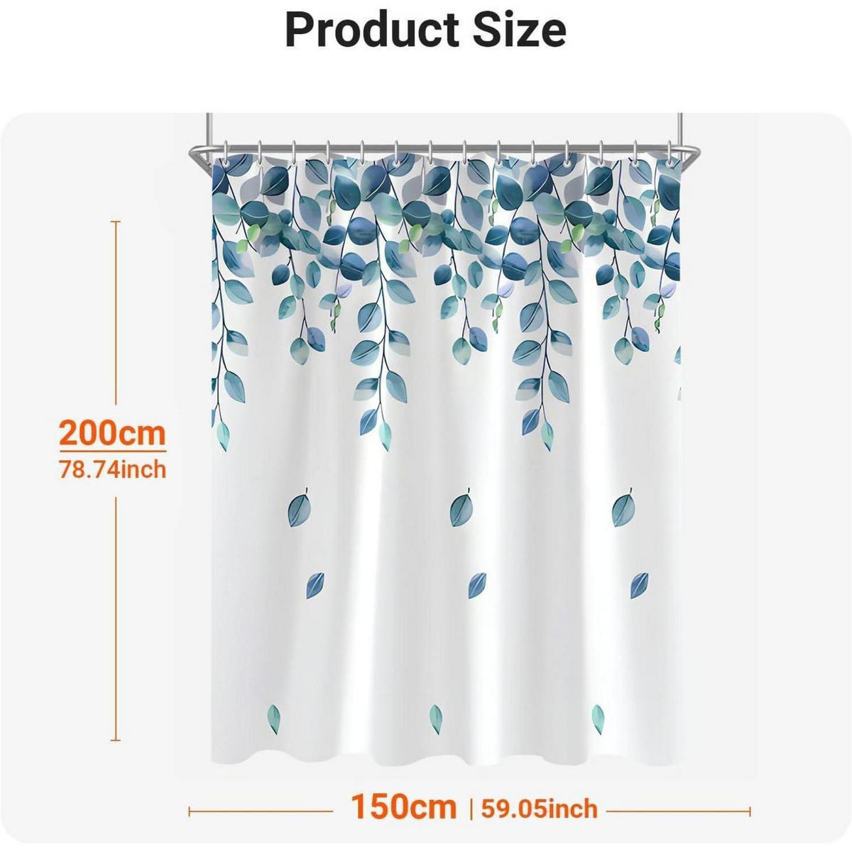 DUSCHVORHANG Blätter Muster 150 x 200 cm - Multicolor, Textil (200/150cm)