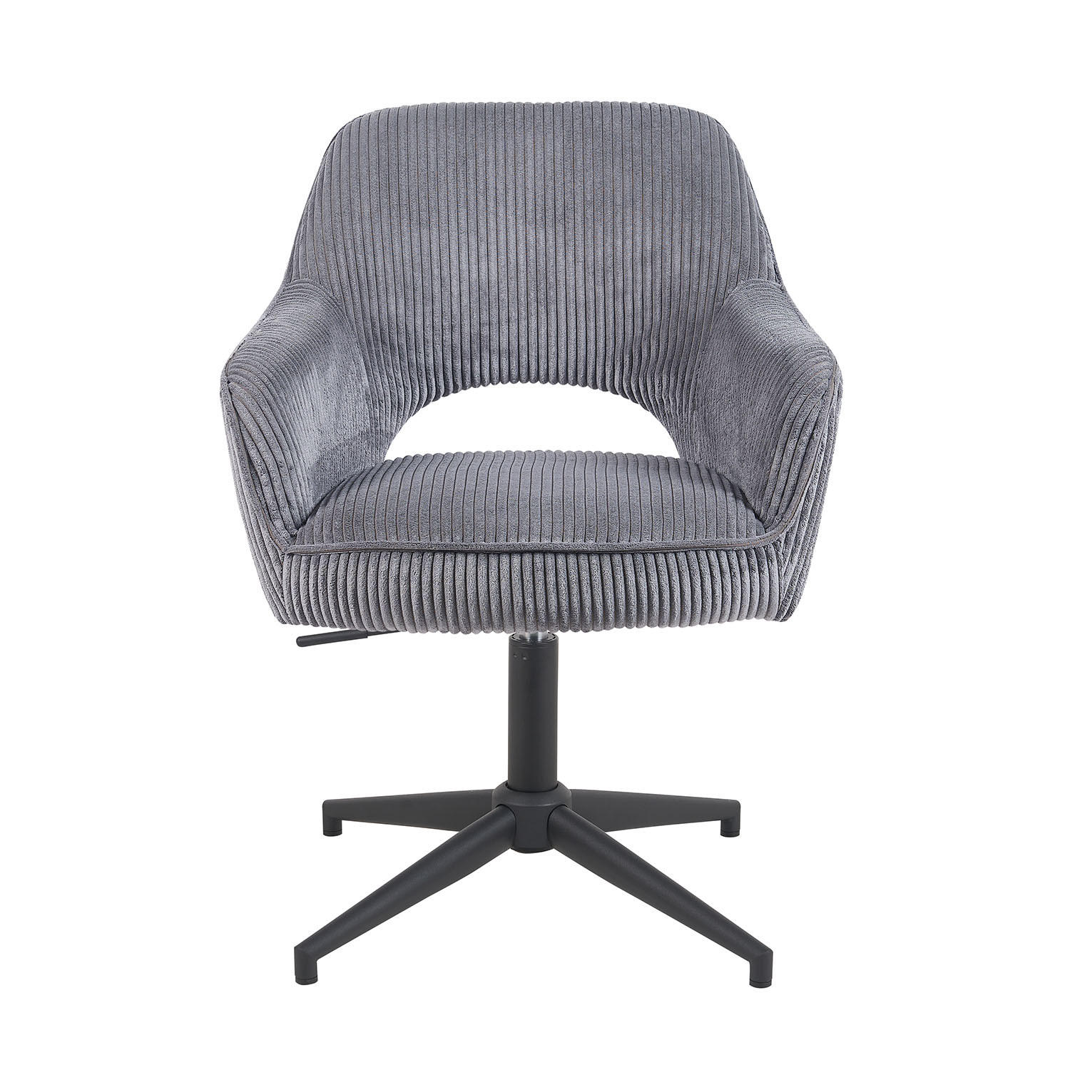 BÜROSTUHL Mika-Bryn - Schwarz/Grau, Textil/Metall (60/84/65cm) - DUBI Möbel