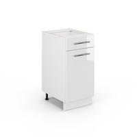 KÜCHENUNTERSCHRANK Fame-Line Weiß Hochglanz 40 cm ohne AP - Weiß Hochglanz/Weiß, Holzwerkstoff (40/82/51.6cm) - Vicco