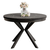 AUSZIEHTISCH MILTON 90-166/76 cm mit Metallgestell, Schwarz / Grigia Pietra - Schwarz/Grau, Holzwerkstoff/Metall (90/90/76cm) - Idohome