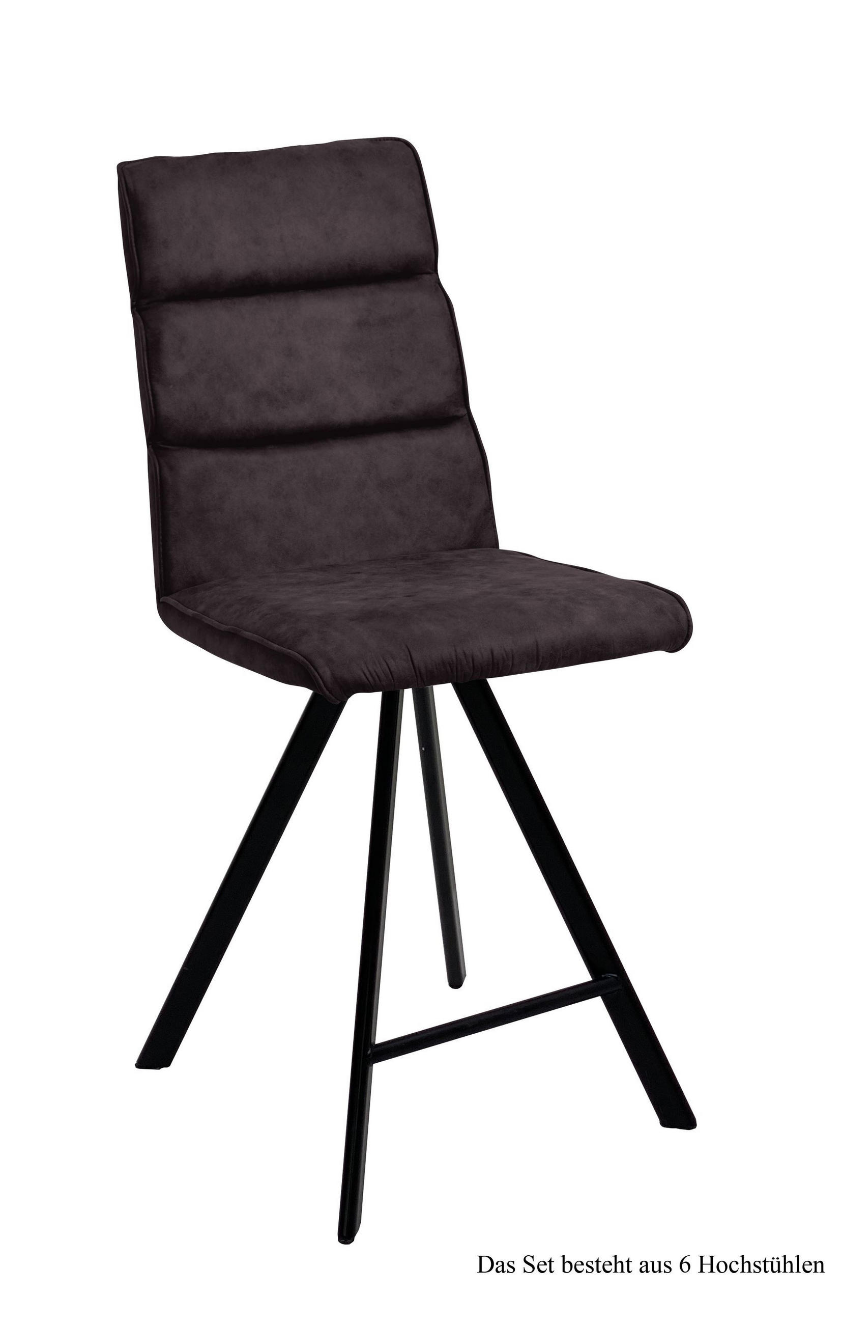 THEKENSTUHL drehbar (6er-Set) Devinne 47x109x60 Schwarz/Espresso - Dunkelbraun/Schwarz, Kunststoff (60/109/47cm) - 58aufmkessel