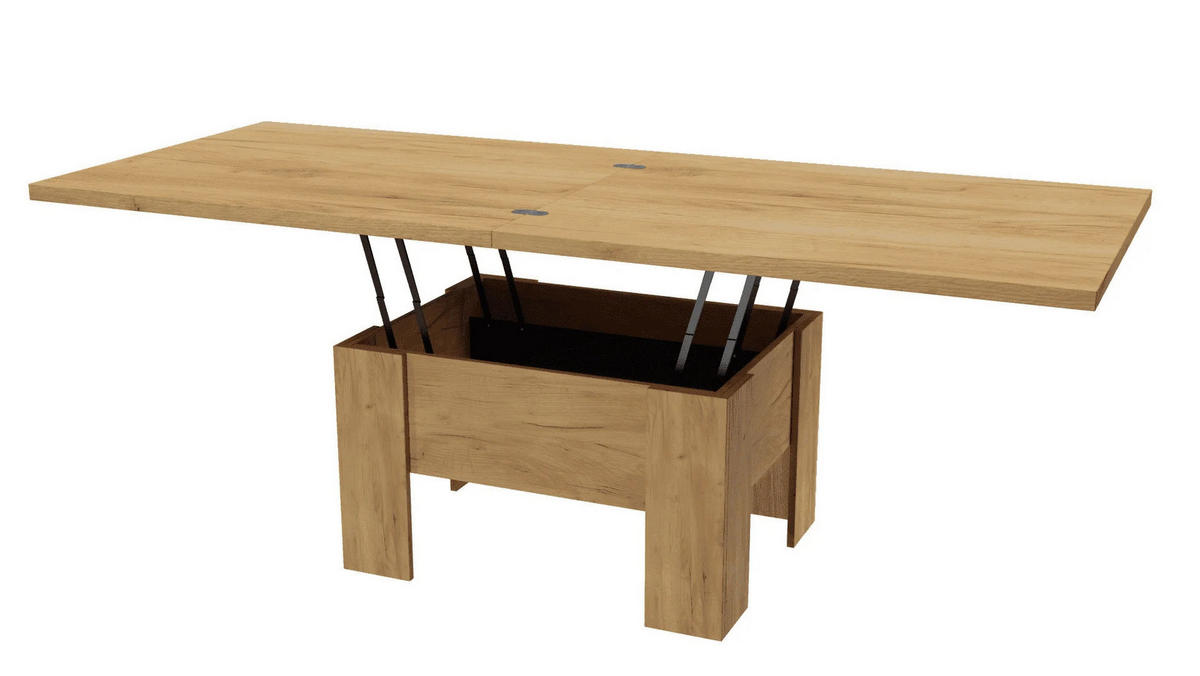 TISCH LONG - Eiche San Remo, Holzwerkstoff (80/100/53cm) - Meblini