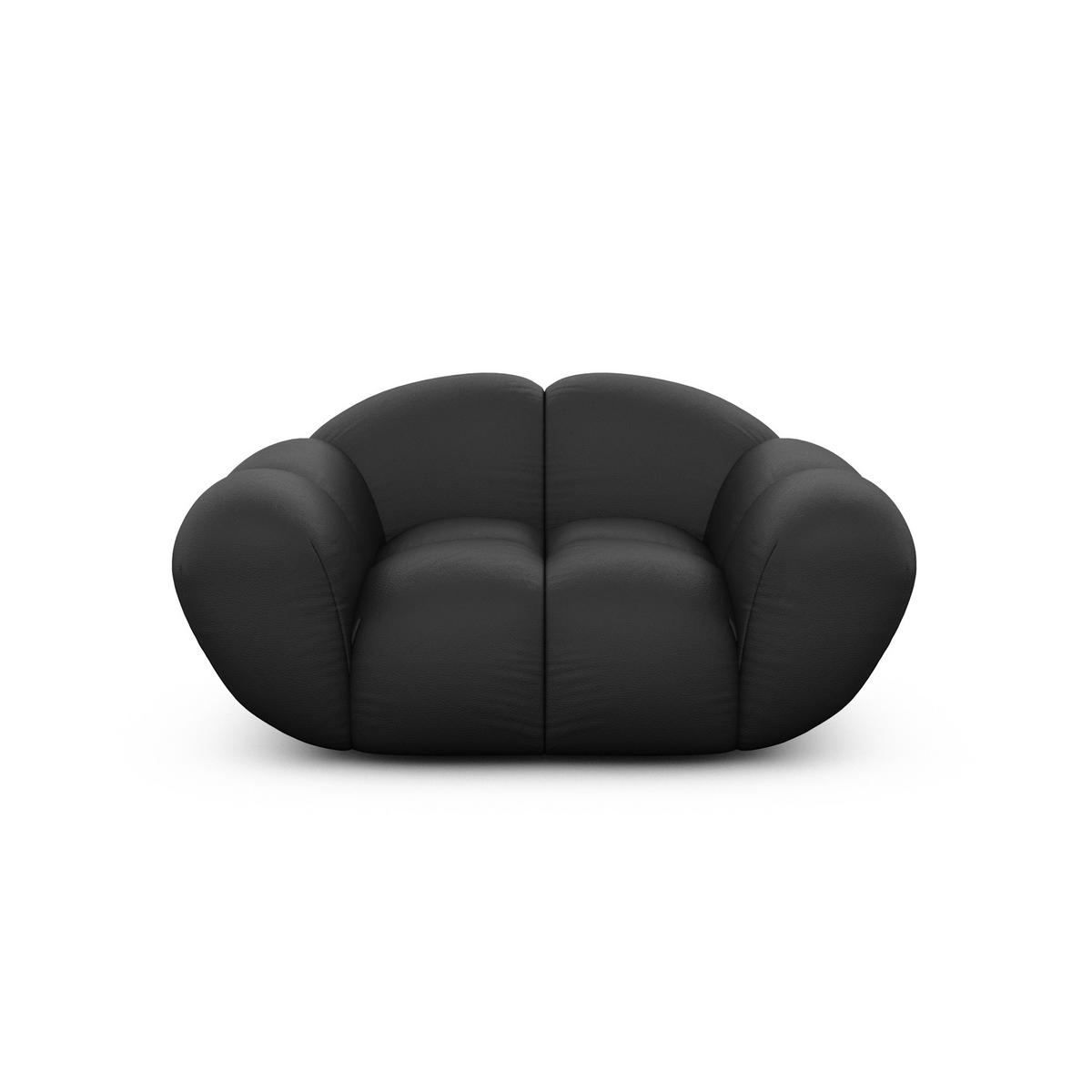 SESSEL Echtleder Schwarz - Schwarz, Leder (135/70/93cm) - VAROYAL