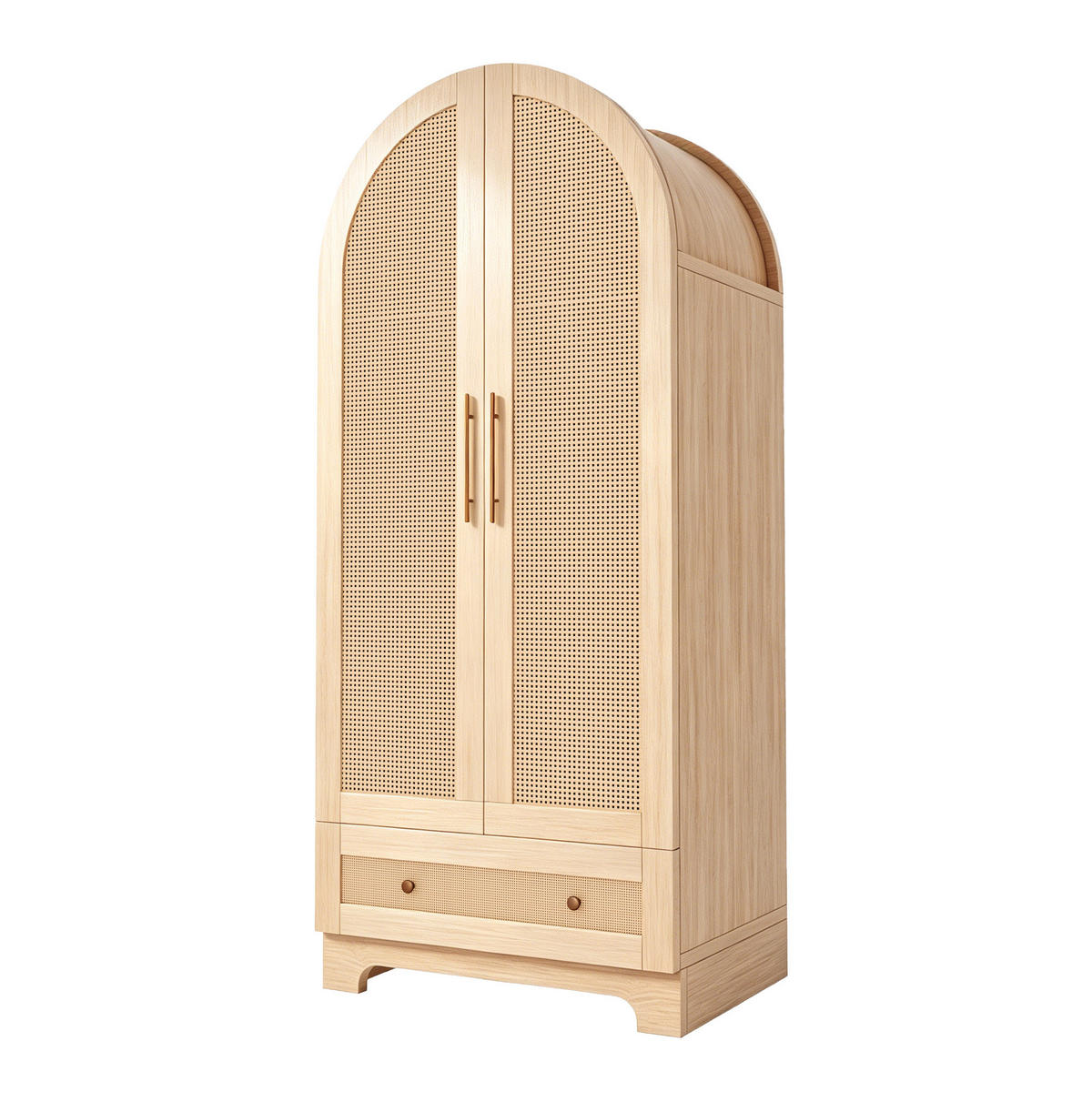 KLEIDERSCHRANK 70 x 55 x 170 cm aus Holz mit Schubladen, Holzfarbe - Naturfarben, Holz (55/170/70cm) - OKMYHOME