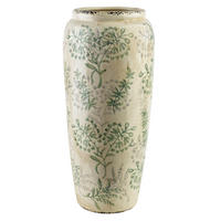 VASE Crockett Creme 17,5/17,5/37cm Keramik - Grün, Keramik (40cm) - Mondex