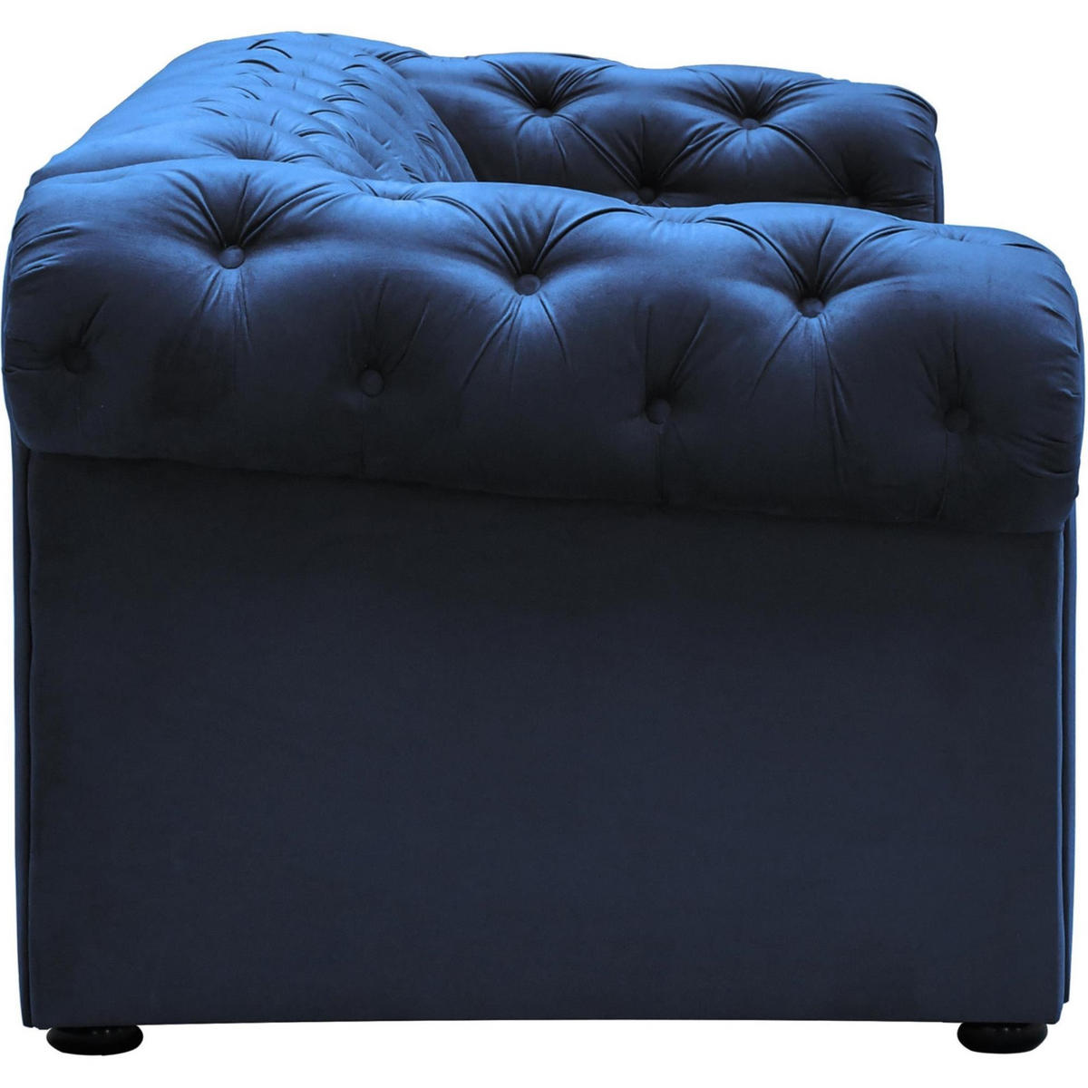 SOFA Chester 2-Sitzer, im Chesterfield-Stil, Dunkelblau - Dunkelblau, Textil (202/82/92cm) - Beautysofa