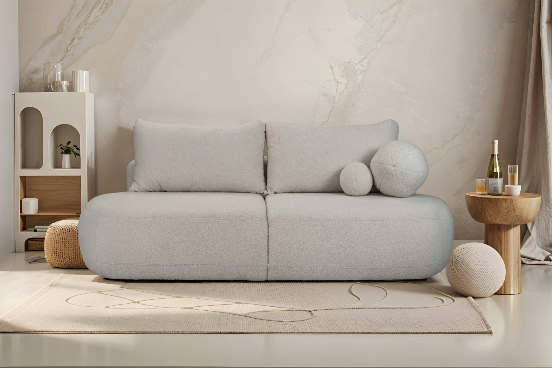 SCHLAFSOFA Mit Bettkasten Fabo, Stoff Quelle Grau - Grau, Holz/Textil (240/90/90cm) - Kaiser Möbel