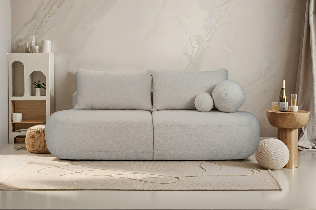 SCHLAFSOFA Mit Bettkasten Fabo, Stoff Quelle Grau - Grau, Holz/Textil (240/90/90cm) - Kaiser Möbel
