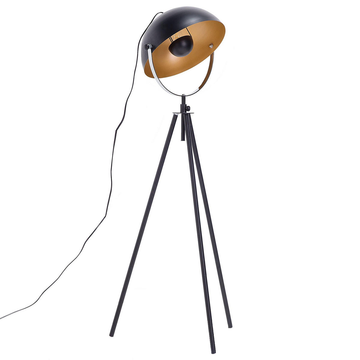 STEHLAMPE Thames 60/60/170 cm - Schwarz, Metall (60/60/170cm) - Beliani