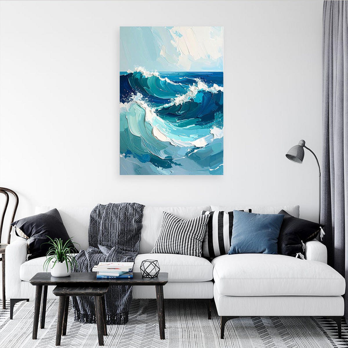 LEINWANDBILD Natur und Botanik 70x100cm - Blau, Textil (70/100cm) - Feeby