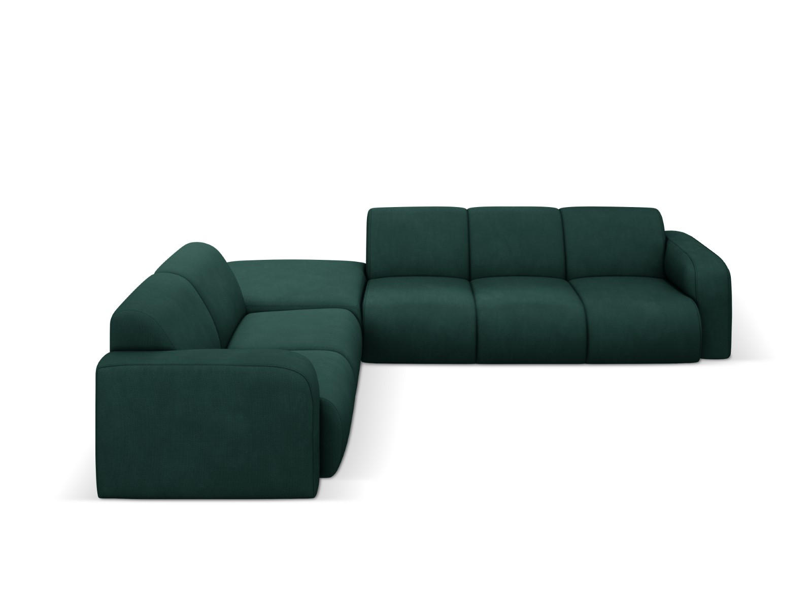 ECKSOFA links Molino aus strukturiertem Stoff flaschengrün 6 Sitzplätze - Dunkelgrün, Textil (250/315cm) - Micadoni