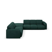 ECKSOFA links Molino aus strukturiertem Stoff flaschengrün 6 Sitzplätze - Dunkelgrün, Textil (250/315cm) - Micadoni