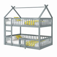 ETAGENBETT mit Treppe 140x200 cm Holz Grau - Grau, Holz (140/200cm) - Meubliv