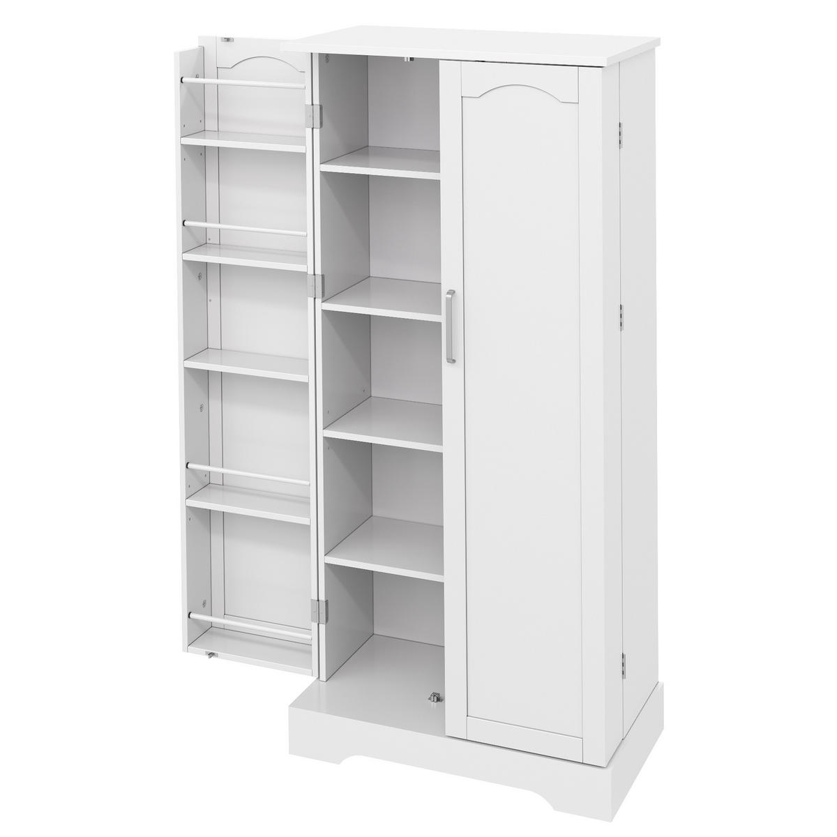BUFFET 60/35/128 cm Weiß aus MDF mit LED-Sensorleuchte - Weiß, Holzwerkstoff (60/128/35cm) - OKWISH
