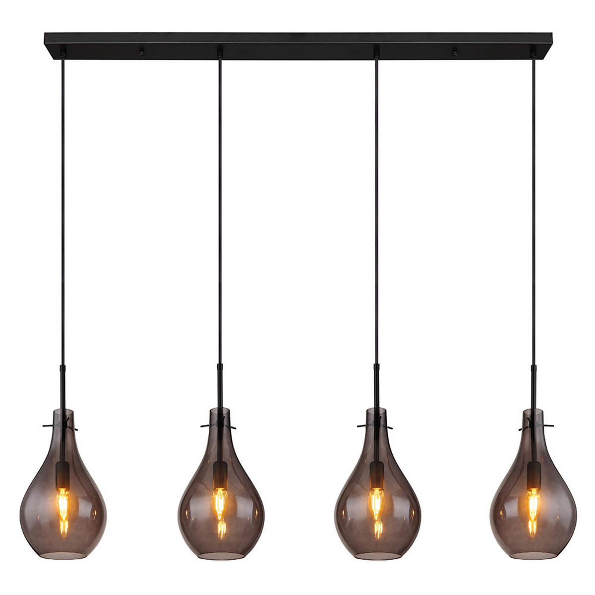 HÄNGELEUCHTE FLIPS Glas Grau Rauchoptik - Grau, Glas (110/18/120cm) - Globo Lighting