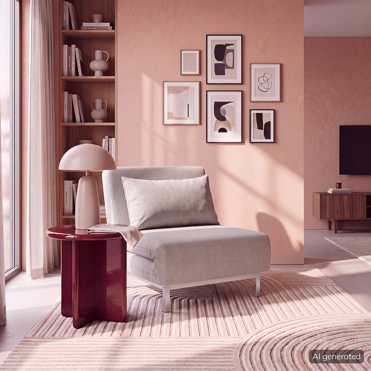 SCHLAFSESSEL - Beige/Silberfarben, Textil/Metall (92/78/85cm) - home24