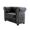 CHESTERFIELD-SESSEL Lauren Schwarz Samt - Schwarz/Braun, Holz/Textil (94/72/86cm) - S-Style Möbel