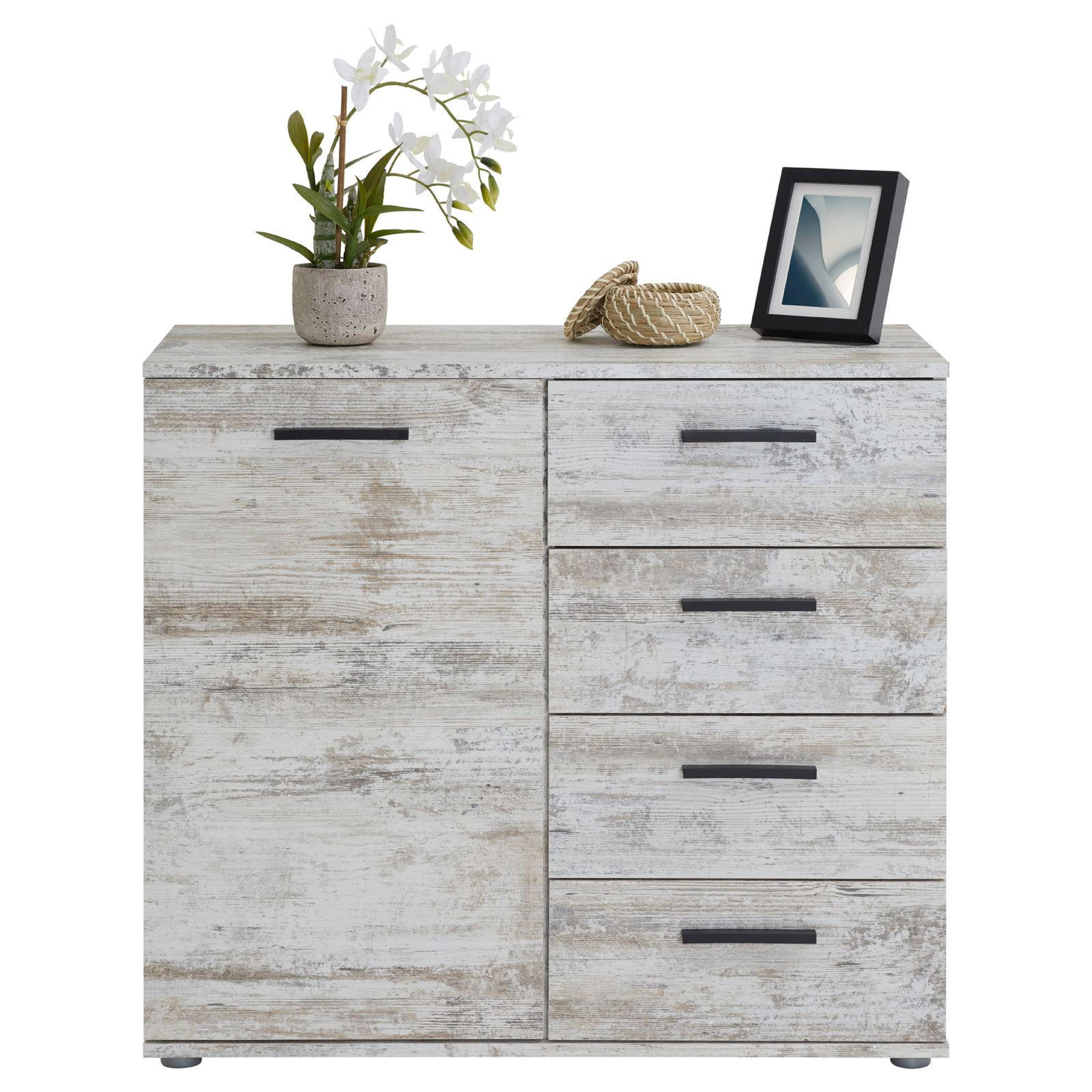 KOMMODE CHICAGO - Dunkelbraun, Holzwerkstoff (91/82/40cm) - CARO-Möbel