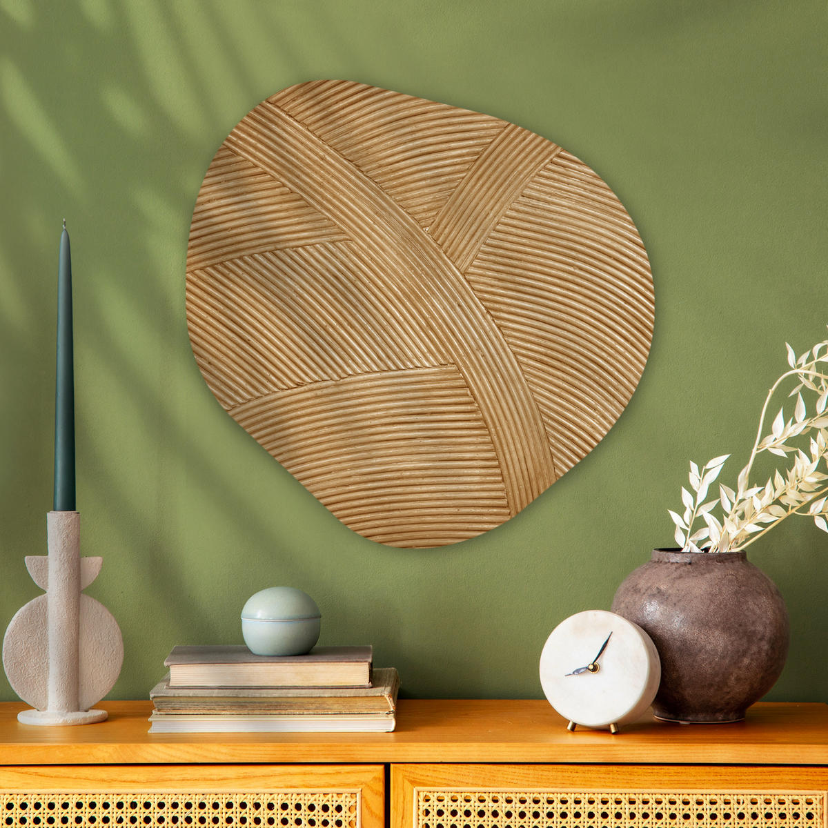 WANDBILD Struktur - Natur - Kunst - Rattan 60x60 cm - Naturfarben, Kunststoff (60/60cm) - MuchoWow