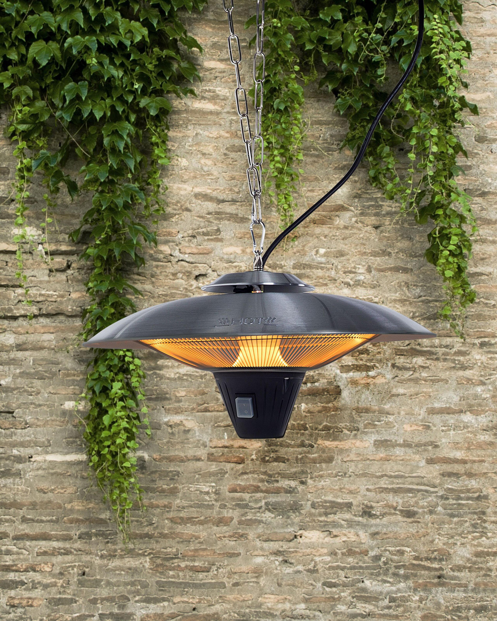 TERRASSENSTRAHLER Silber Kaba - Silberfarben/Schwarz, Metall (51/23/51cm) - Beliani